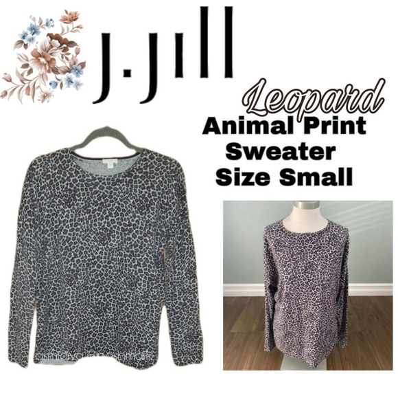 J. JILL - 🐆Leopard Animal Print Sweater, Size Small - Picture 1 of 6